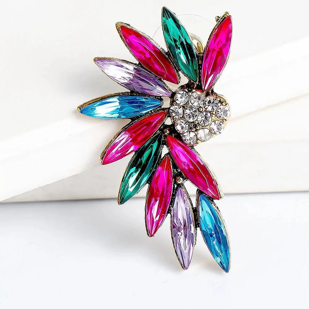 Heart wing earrings with zircons