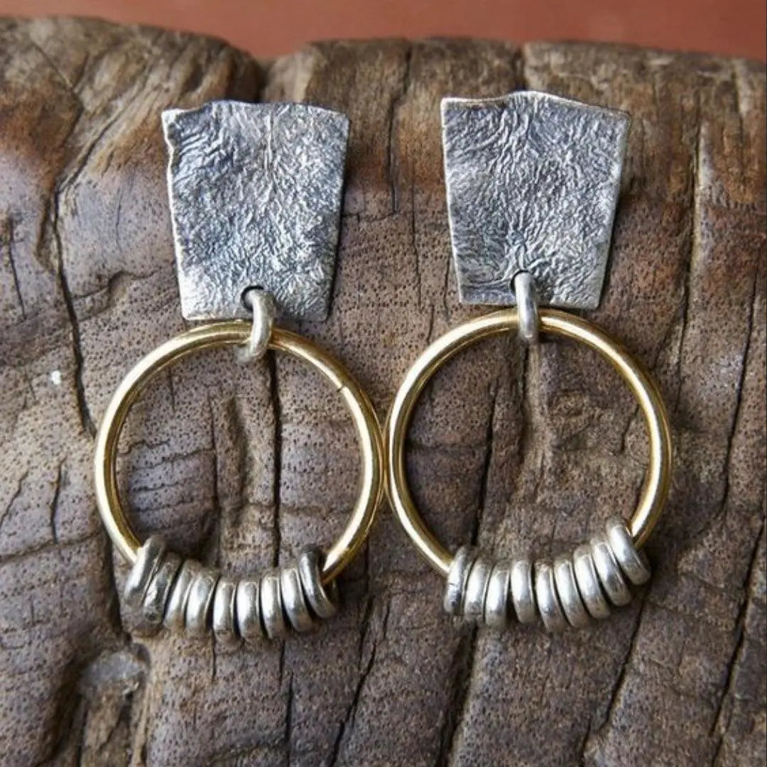 Gold and silver vintage style earrings