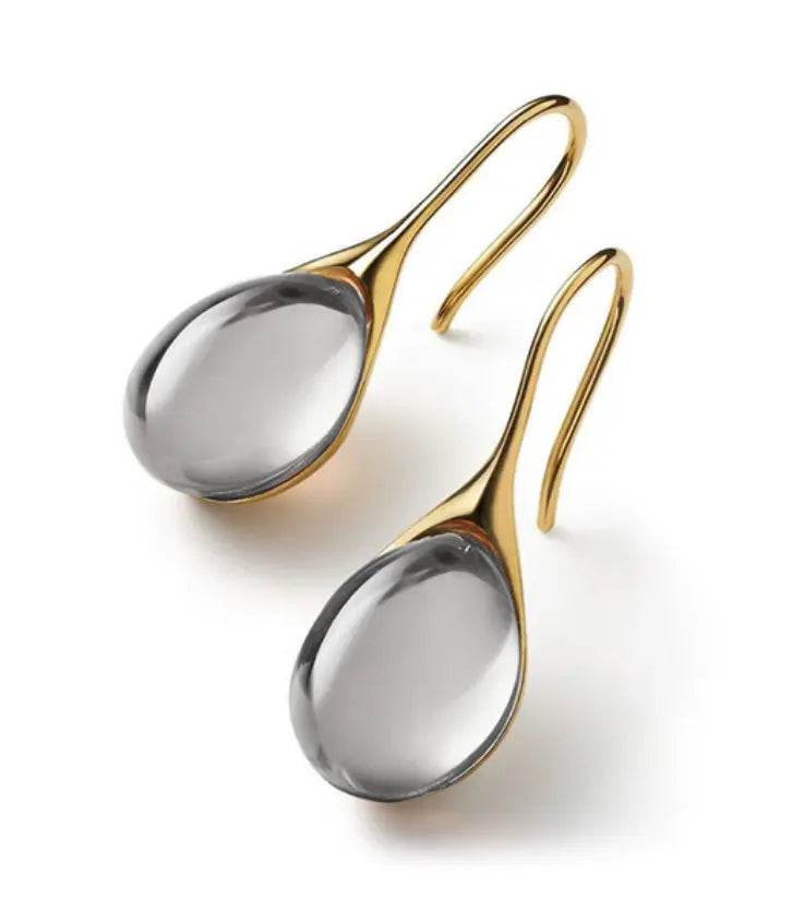 Crystal earrings in gold and silver color