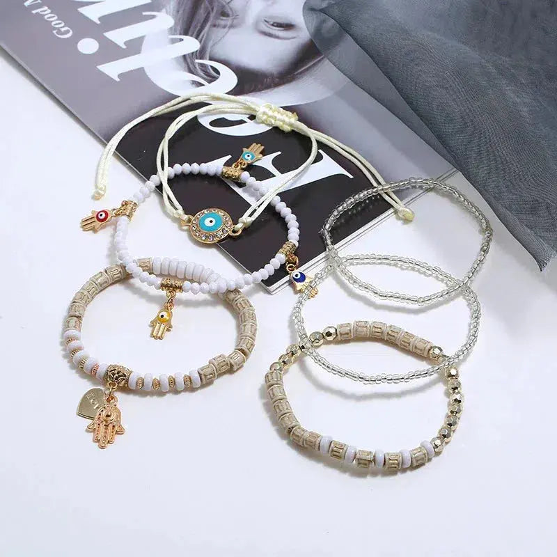 Hamsa bracelet set