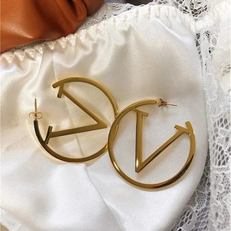 Gold Punk V Earrings