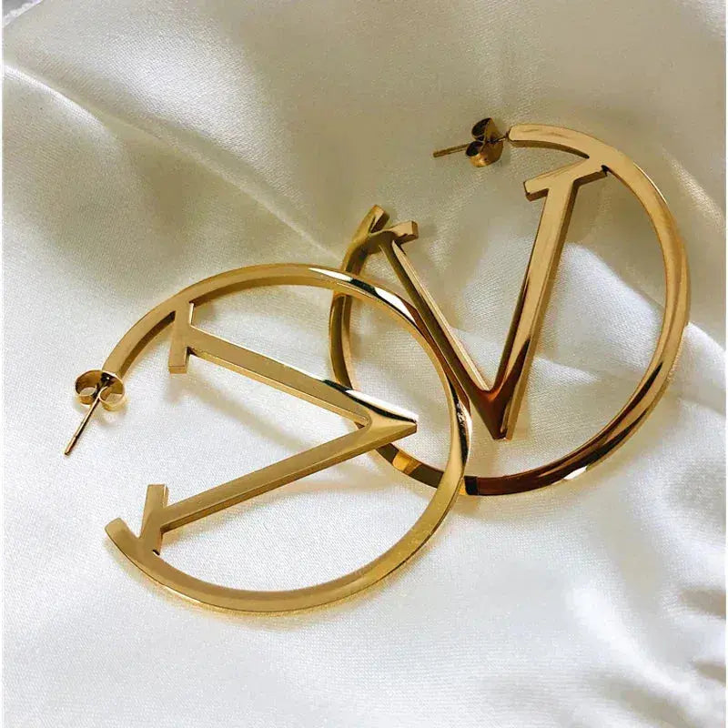 Gold Punk V Earrings