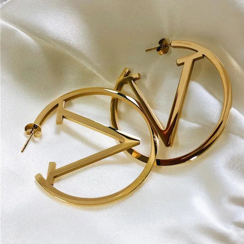 Gold Punk V Earrings