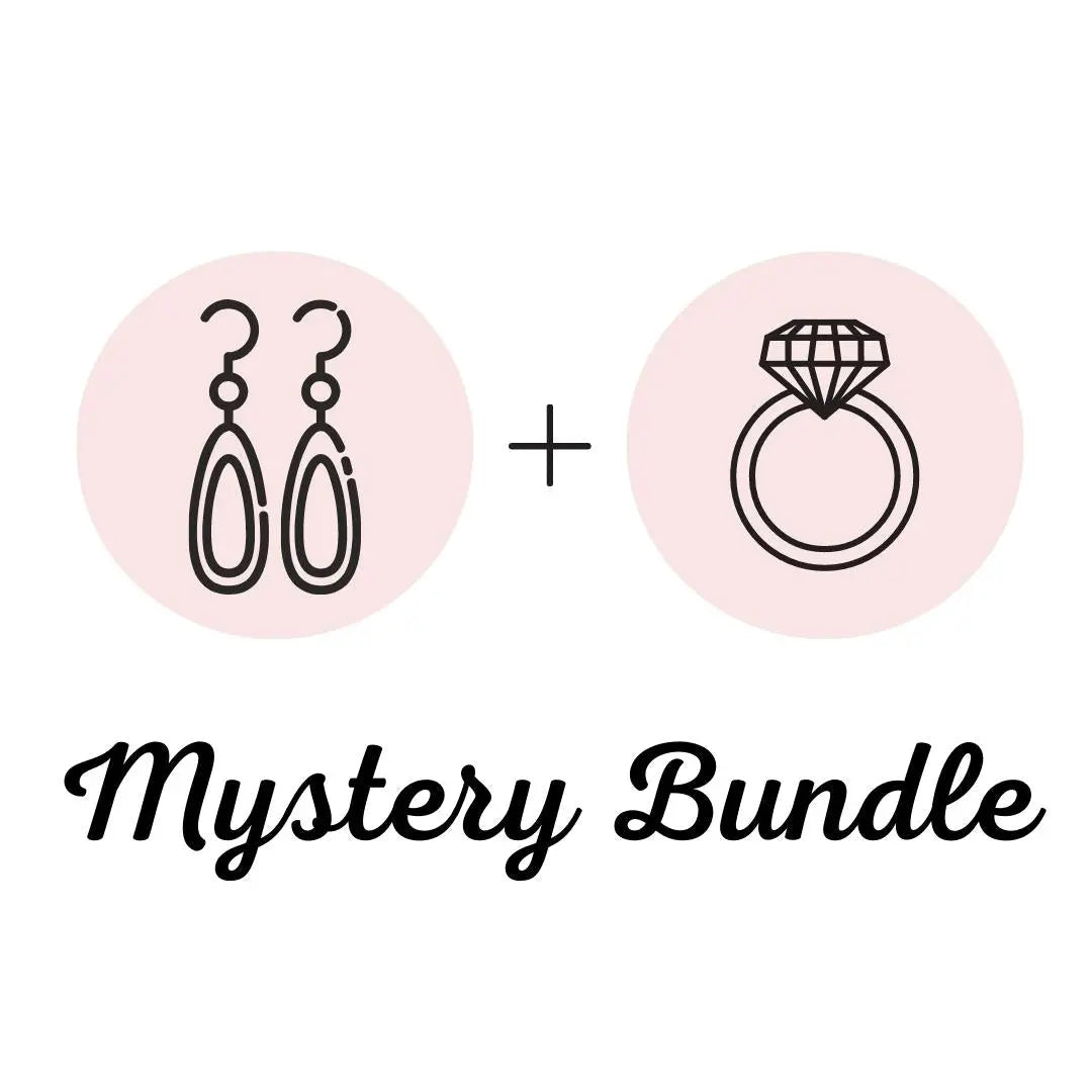 Mystery earrings and ring (adjustable) - Set