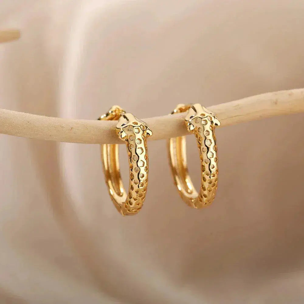 Minimalist gold snake earrings