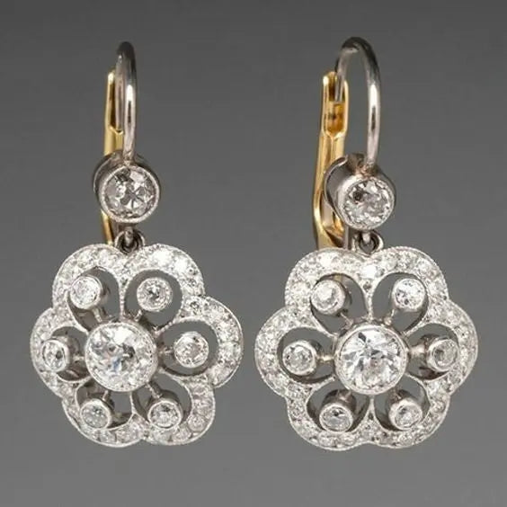 Crystal mandala earrings in vintage style
