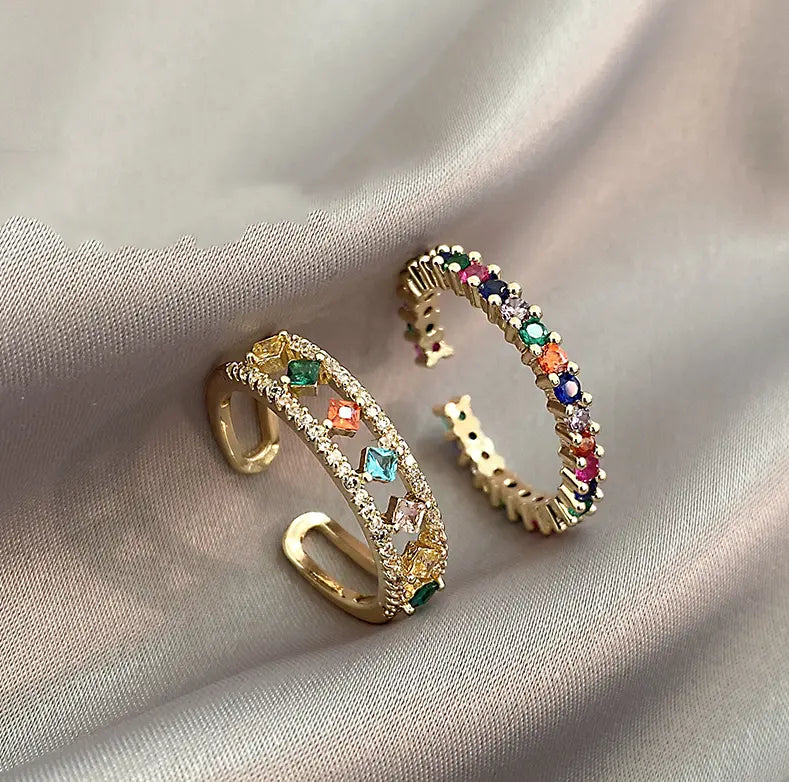 Elegant multicolored zirconia Ringe