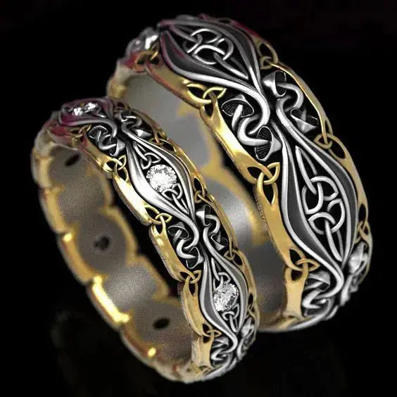 Gold and silver vintage style ring