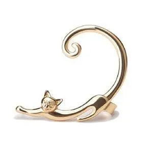 Silver luxury cat earring