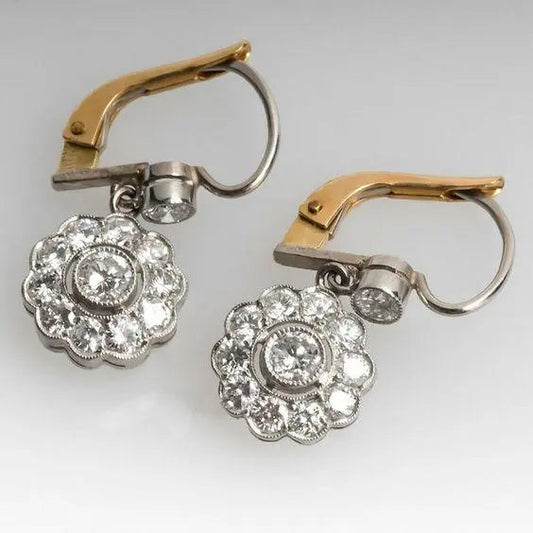 Crystal earrings in vintage style