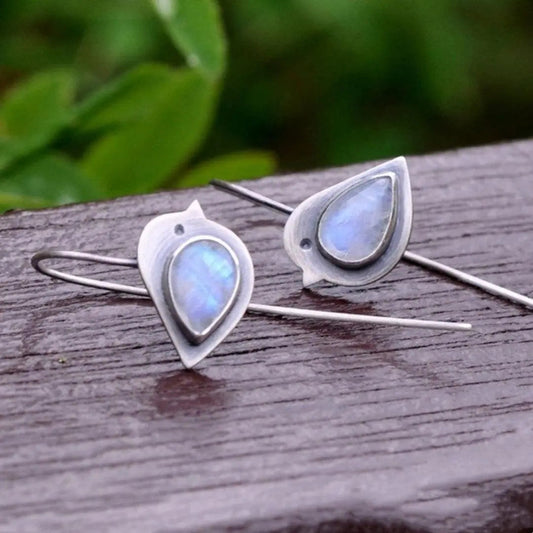 Natural stone earrings with birds