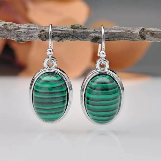Green vintage style earrings
