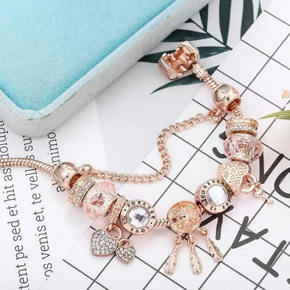 Rose Dreamcatcher bracelet with sterling silver pendants included