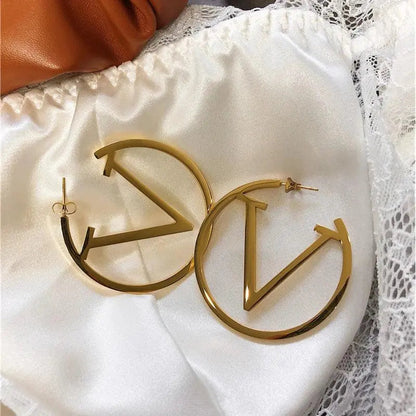 Gold Punk V Earrings
