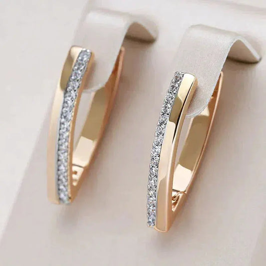Gold-plated diamond earrings