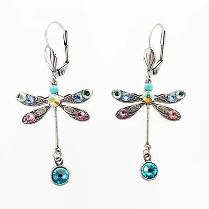 Elegant carved dragonfly earrings
