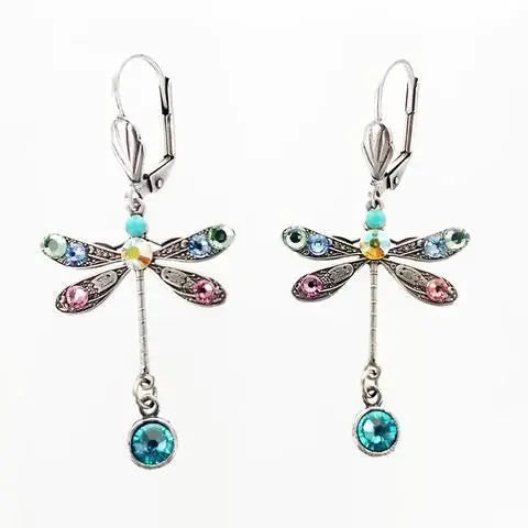 Elegant carved dragonfly earrings