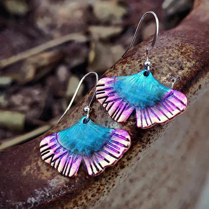 Boho earrings with blue butterfly in sterling silver