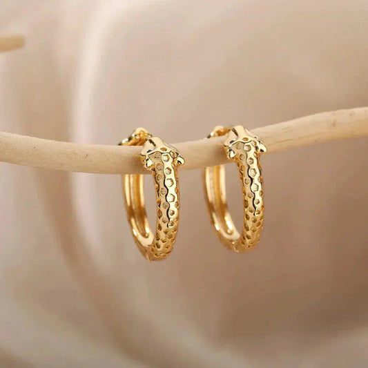 Minimalist gold snake earrings