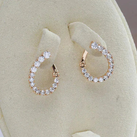 Diamond circle earrings