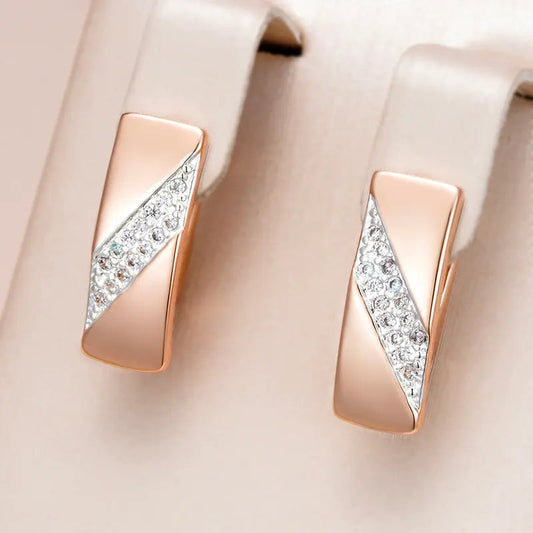 Gold-plated earrings with zircons