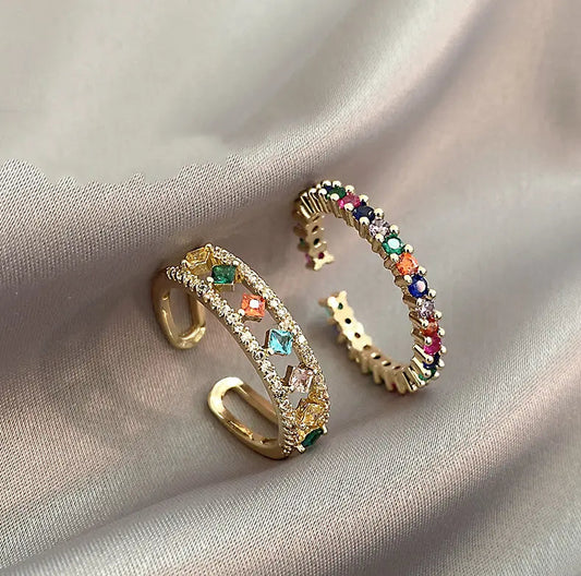 Elegant multicolored zirconia Ringe
