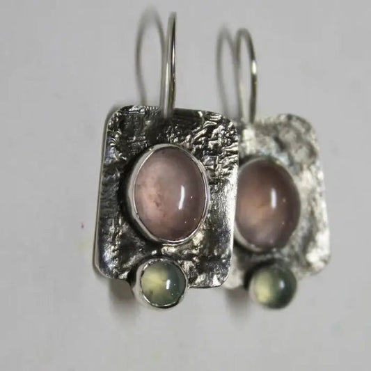Crystal vintage style earrings in sterling silver