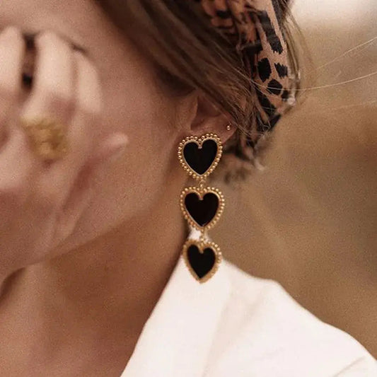 Vintage earrings with pendant heart
