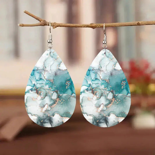 Vintage style earrings with blue and white stones