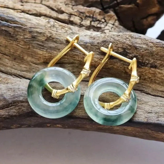 Turquoise vintage style creoles