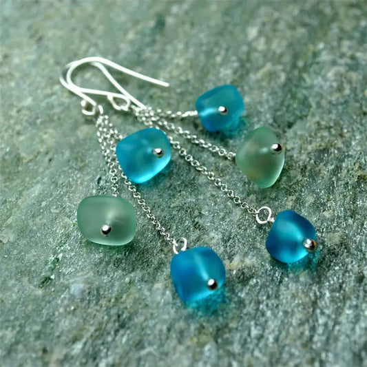Blue vintage style earrings