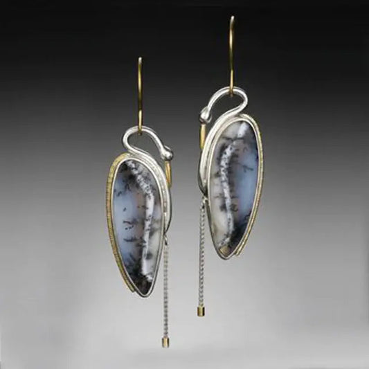 Black swan earrings in vintage style