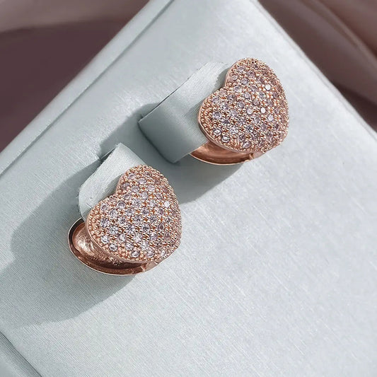 Elegant gold heart earrings