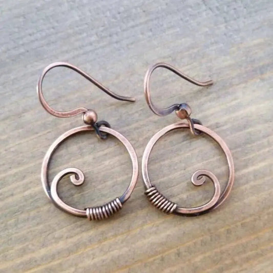 Vintage style bronze earrings
