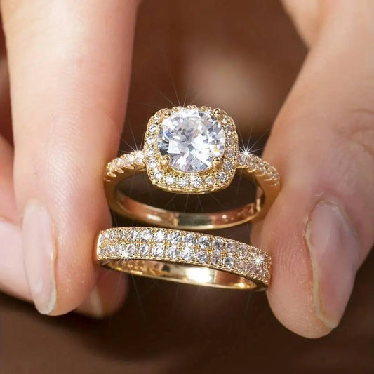 Gold rings in vintage style