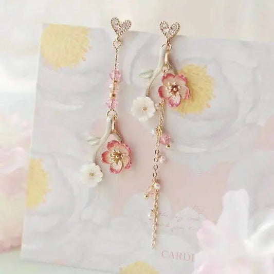 Elegant pendant earrings with floral design