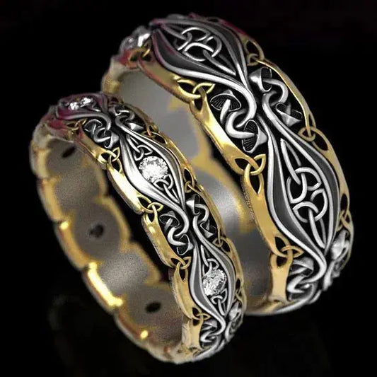 Gold and silver vintage style ring