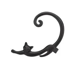 Silver luxury cat earring